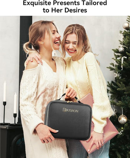 JUSRON Travel Makeup Bag With LED Mirror, Train Case with Light up Mirror - Image 7