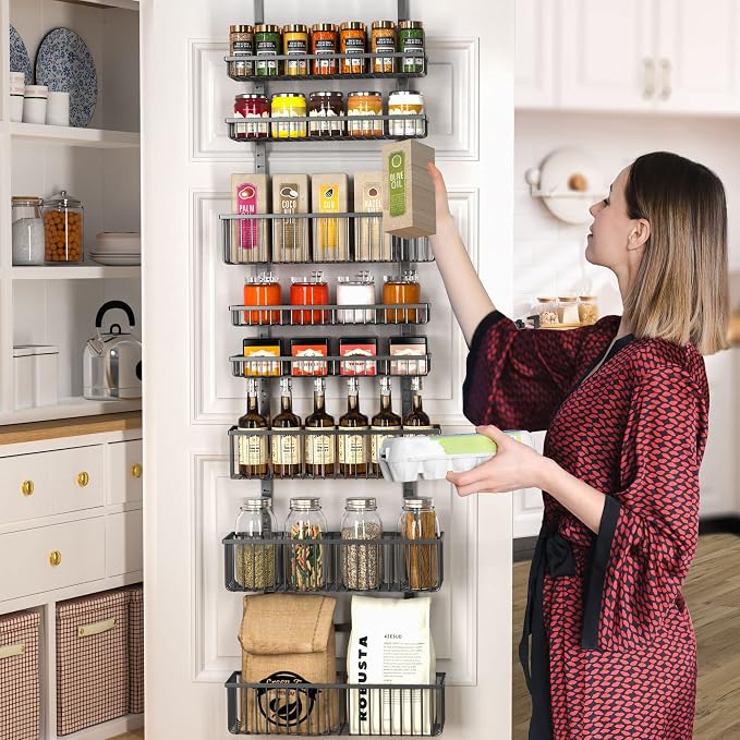 Moforoco Over The Door Pantry Organizer, Pantry Door Organizer Shelves - Image 6