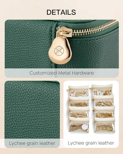 Vlando Jewelry Box with 8 Velvet Jewelry Bags Travel Jewelry Storage Box Petal - Image 4