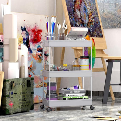 SPACEKEEPER Rolling Storage Cart 3 Tier Bathroom Cart Organizers - Image 6