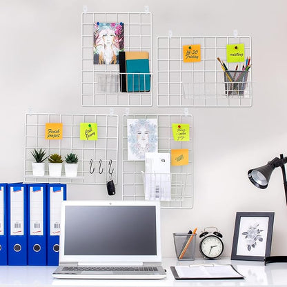 ODOXIA 4-Pack Wire Wall Grid Panel | Photo Grid Wall Decor | Metal Grid Board - Image 5