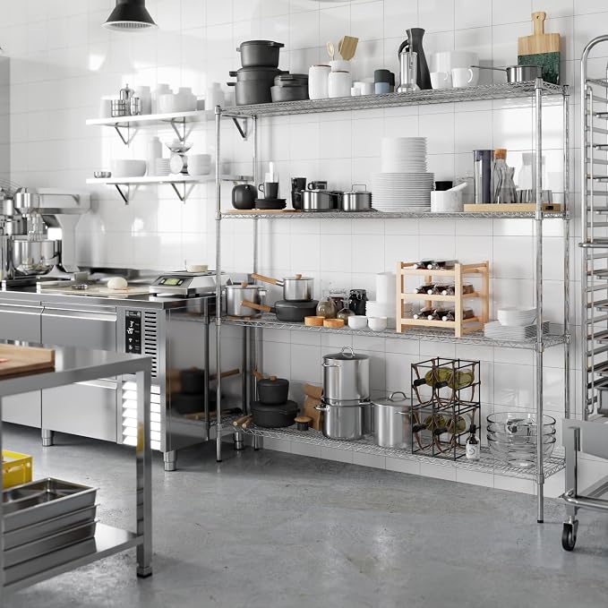 14" Deep x 72" Wide x 74" Height Wire Shelving Kit | 4-Tier | NSF Commercial - Image 2