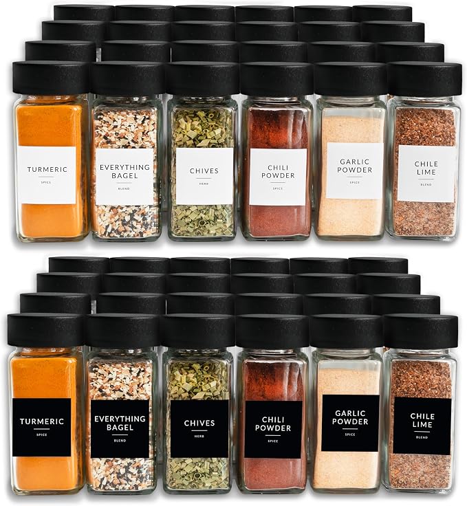 SAVVY & SORTED Glass Spice Jars - 4 Oz Spice Containers with 374 Minimalist - Image 8