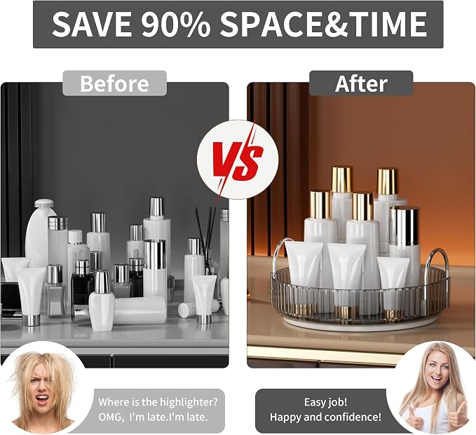 YCIA&DONE 360 Rotating Makeup Organizer and Storage - Image 8