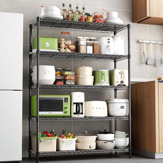 48" W Storage Shelves 5-Tier Wire Shelving, 1875LBS Adjustable Metal Shelving - Image 2