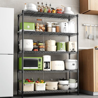 48" W Storage Shelves 5-Tier Wire Shelving, 1875LBS Adjustable Metal Shelving - Image 2