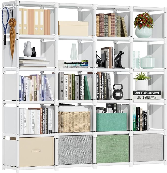 Mavivegue 20 Cube Book Shelf, Storage Organizer, Large DIY Bookcase, Metal Cube by Mavivegue