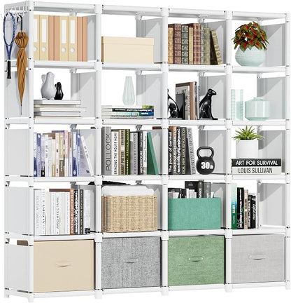 Mavivegue 20 Cube Book Shelf, Storage Organizer, Large DIY Bookcase, Metal Cube by Mavivegue