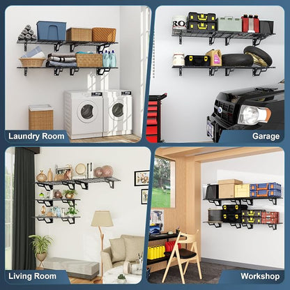The Atlas 2-Pack 2x6 ft Garage Wall Shelves, 800lbs Heavy Duty Garage Shelving - Image 3