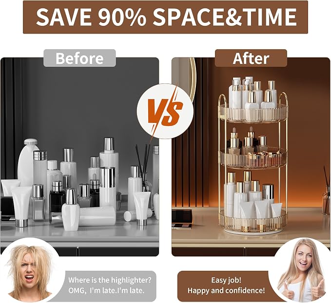 YCIA&DONE 360 Rotating Makeup Organizer and Storage - Image 9