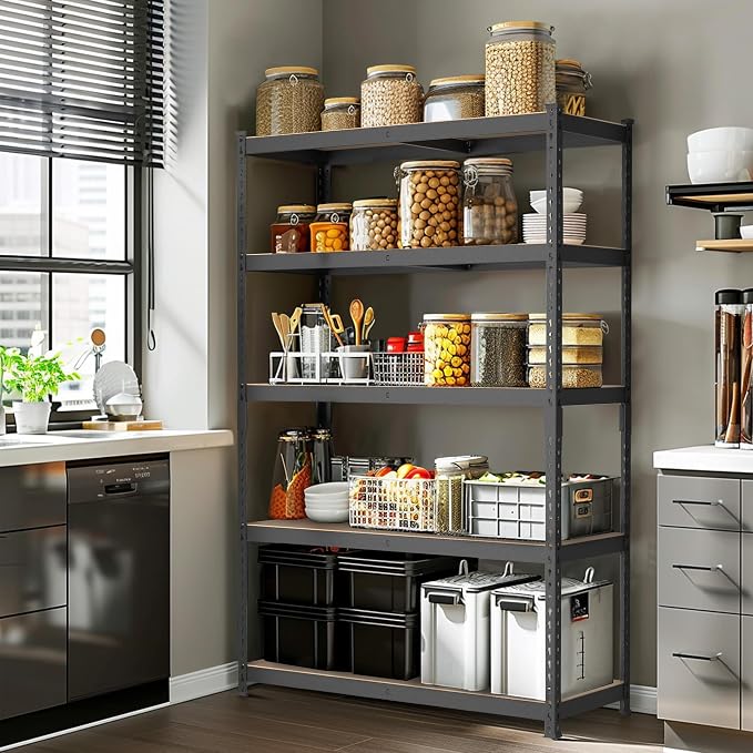 WORKPRO 5-Tier Steel Shelving Unit-Black, 35-3/10”W x 17-1/2”D x 72”H, - Image 7