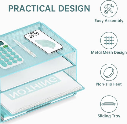 DALTACK 3 Tier Letter Tray Paper Organizer - Image 4