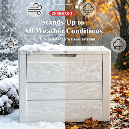 35 Gallon Deck Box, Lockable Waterproof Resin Storage Box - Image 4