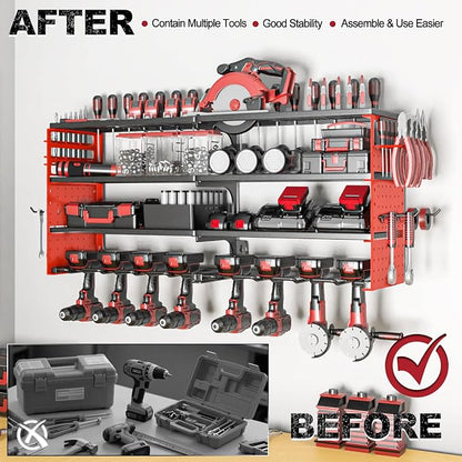 Power Tool Organizer Wall Mount, Cordless Drill Hanger Storage Rack 8 Drill - Image 4