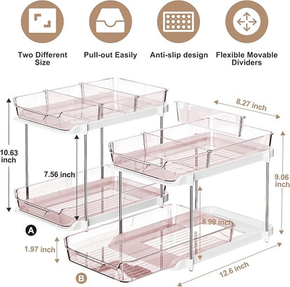 Delamu 2-Tier Multi-Purpose Bathroom Under Sink Organizers and Storage - Image 2