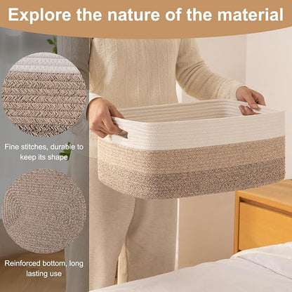 OIASKET Large Storage Basket for Organizing, Woven Rope Basket for Shelves - Image 7