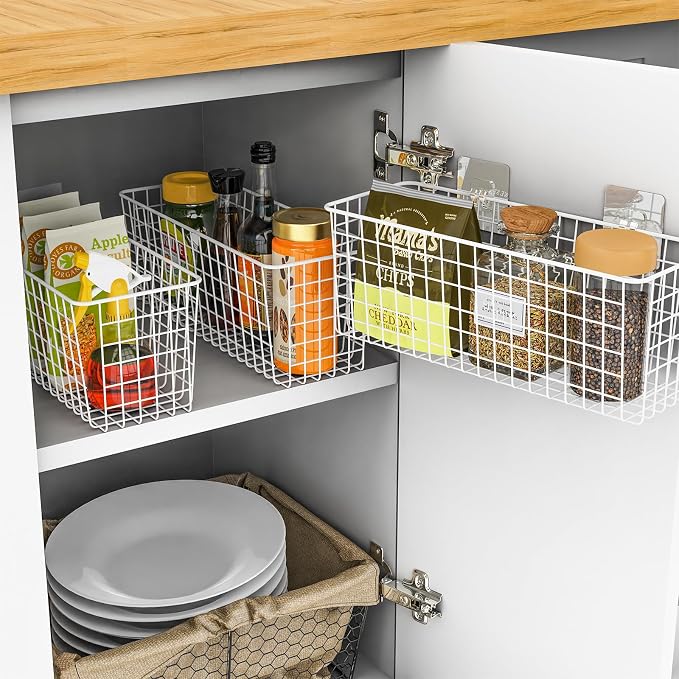 Joben Oligey 3 Set Hanging Wall Wire Baskets, Farmhouse Food Storage Kitchen - Image 7