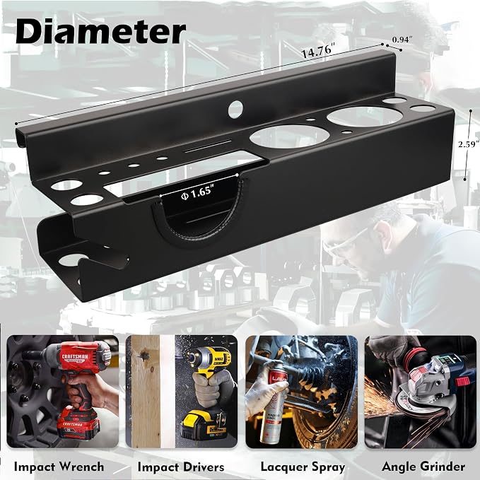 MUTUACTOR Power Tool Organizer, Heavy Duty Drill Driver Angle Grinder Holder - Image 6