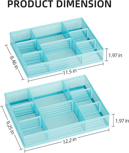 Marbrasse 2 Pack Desk Drawer Organizer, Mesh Drawer Organizer Tray - Image 5