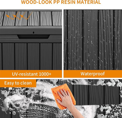 45 Gallon Waterproof Outdoor Storage Box, Resin Deck Box, Lockable Outside - Image 7