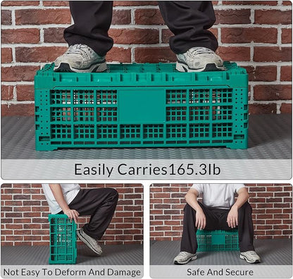 Collapsible Storage Crates, 52 Liter Heavy Duty Foldable Plastic Crates - Image 5