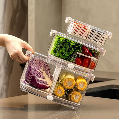 Felli Duo Fresh Produce Saver for Fridge, Fruit Vegetable Container - Image 2