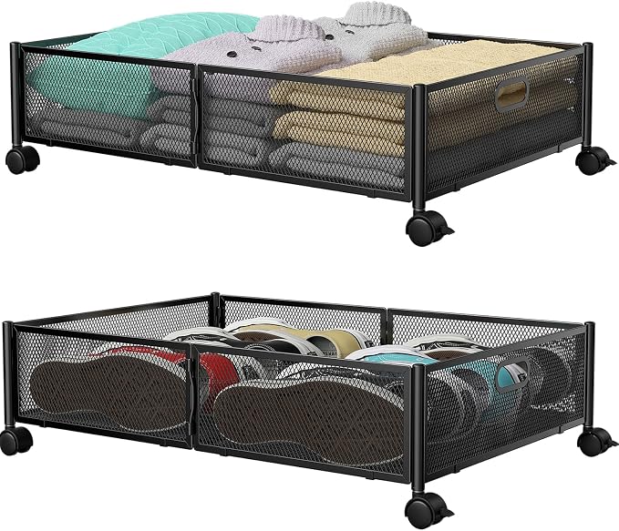 PHINOX Under Bed Storage with wheels, Under the Bed Storage Containers by PHINOX