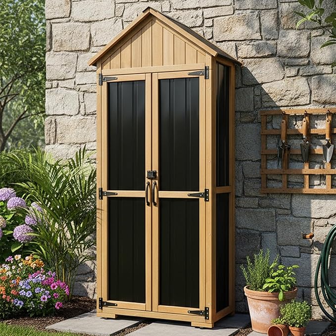 Outdoor Storage Cabinet Waterproof, Outdoor Storage Shed by PETSCOSSET
