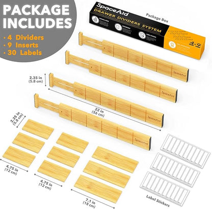 SpaceAid Bamboo Drawer Dividers - Image 4