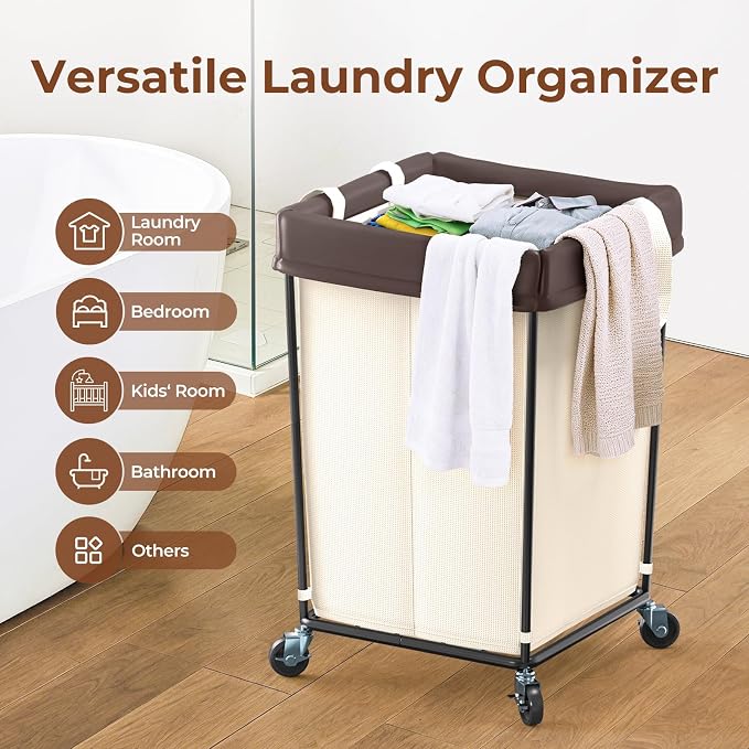 160L Rolling Laundry Basket - Image 7