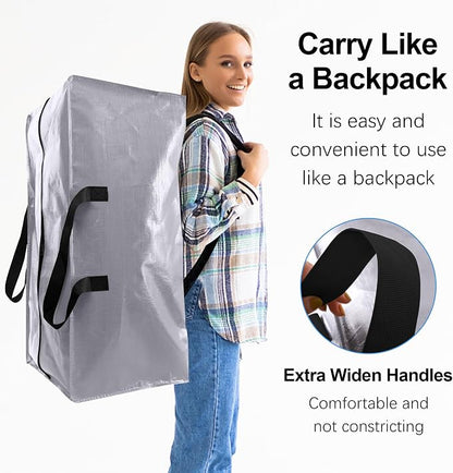 6 Pack Heavy Duty Extra Large Moving Bags W/Backpack Straps - Image 4