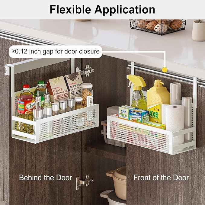 Hanging Bathroom Baskets Fine Mesh Wire Storage Basket Over Cabinet Door - Image 4