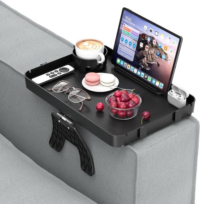 Couch Armrest Table Couch Arm Tray Cup Holder Plastic Armchair Caddy Recliner by CLESOO