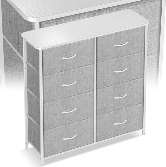 Curved Profile Dresser for Bedroom, Chest of Drawers, 8 Storage Drawers by Sonharlar