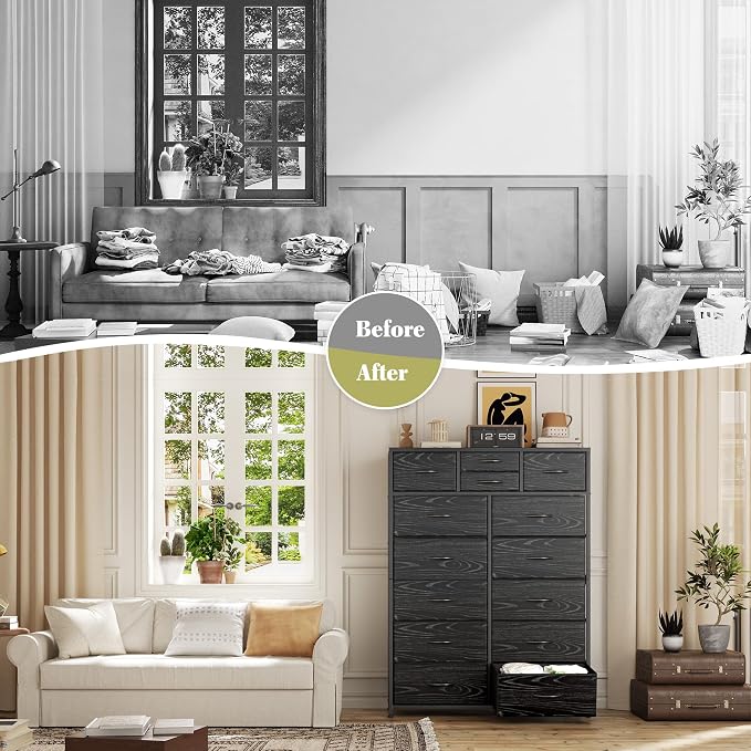 EnHomee 52.2" H Black Dresser for Bedroom, Vertical Storage Tower, Anti-Tip | - Image 5