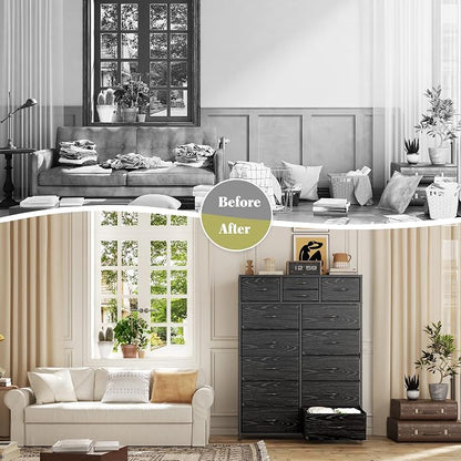 EnHomee 52.2" H Black Dresser for Bedroom, Vertical Storage Tower, Anti-Tip | - Image 5