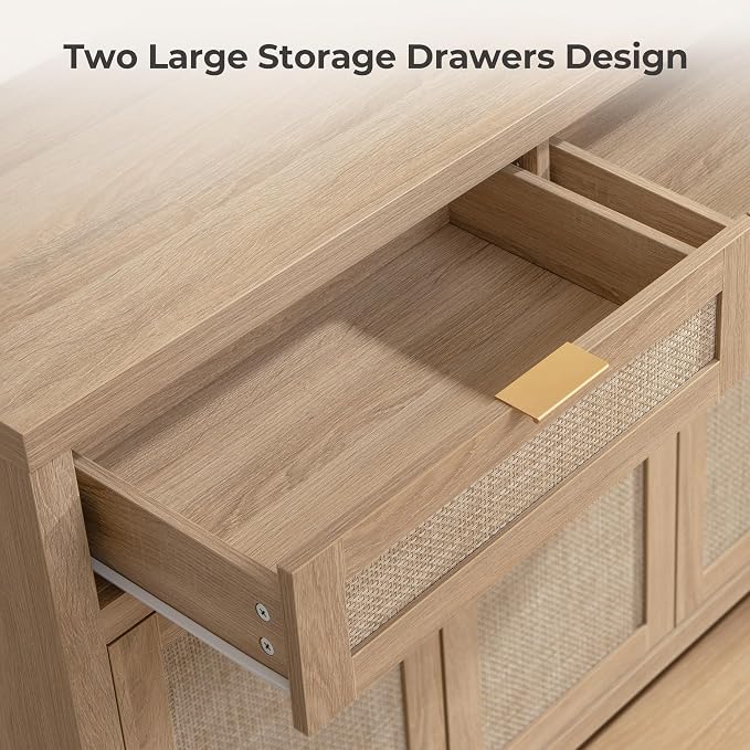SICOTAS Rattan Sideboard Buffet Cabinet - Image 5