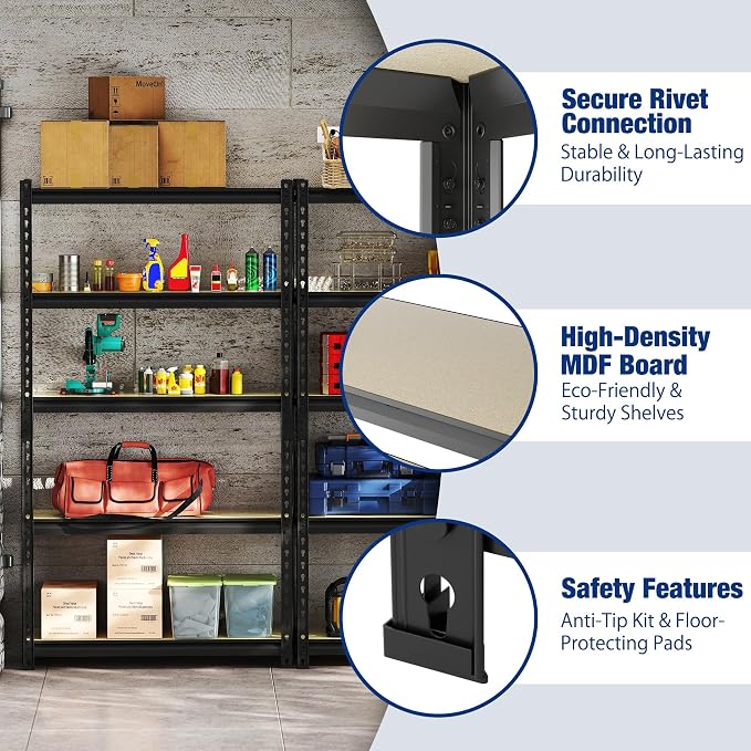 WORKPRO 5-Tier Storage Shelf, for Basement, 27.6”Wx11.8”Dx60”H - Image 4