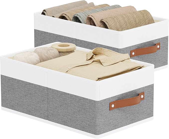 Storage Baskets, 16.1 × 9.8 × 6.5 Inch Drawer Organizers by YheenLf