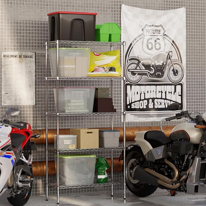 14" Deep x 36" Wide x 74" Height Wire Shelving Kit | 5-Tier | NSF Commercial - Image 2