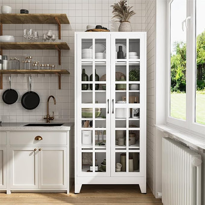 COFaR 71" White Glass Door Display Cabinet - Image 3