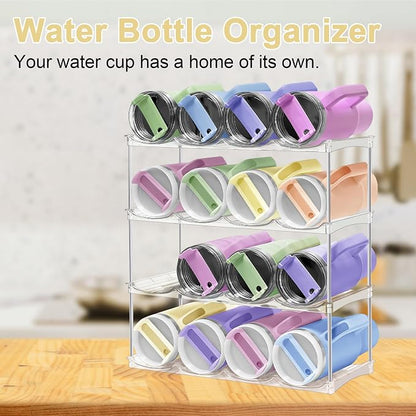 Water Bottle Organizer-Stackable Bottle Storage Rack, Water Bottle Holder - Image 8