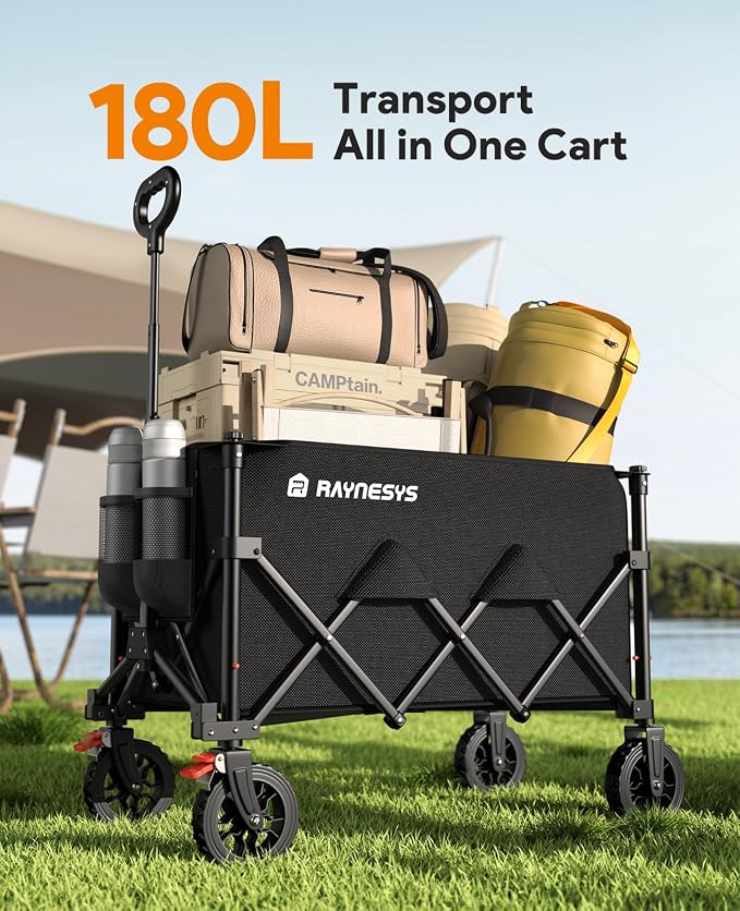 Wagons Carts Foldable, Collapsible Foldable Wagon 330lbs Capacity, Large - Image 2