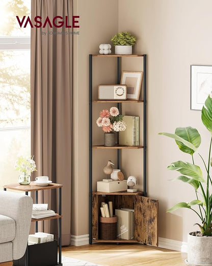 VASAGLE Corner Shelf with Storage, 5-Tier Corner Storage Cabinet | Corner shelf - Image 2