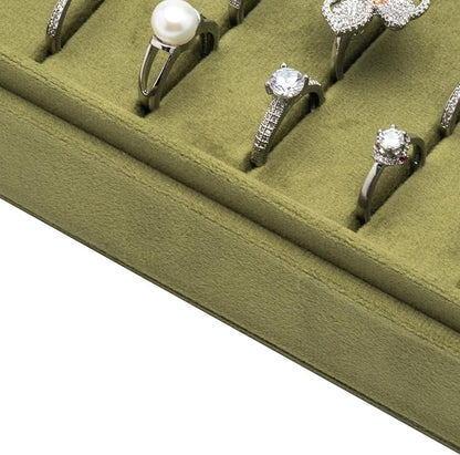 Velvet Ring Organizer Display Tray Jewelry Box Earring Holder Case - Image 3