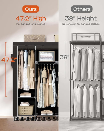 Portable Closet, 66.9 Inch Large Capacity Wardrobe Closet - Image 3
