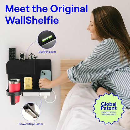 WallShelfie Bedside Wall Organizer & Bedside Shelf, Room Decor, Dorm Room - Image 2