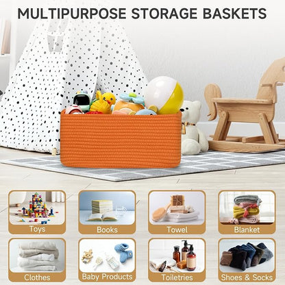 3-Pack Storage Baskets for Organizing | Woven Shelf Toy Basket | Rope Baskets - Image 6