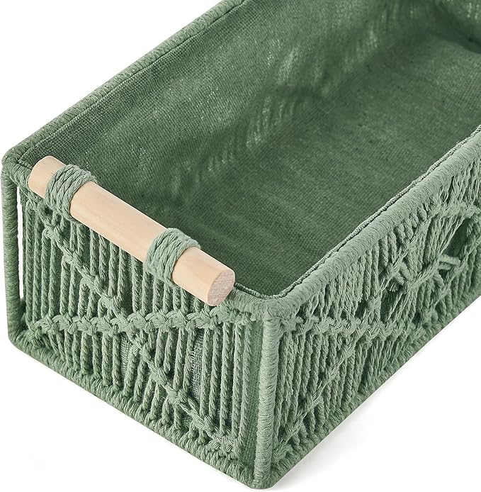 Mkono Macrame Storage Baskets Boho Decor Box Handmade Woven Decorative - Image 5