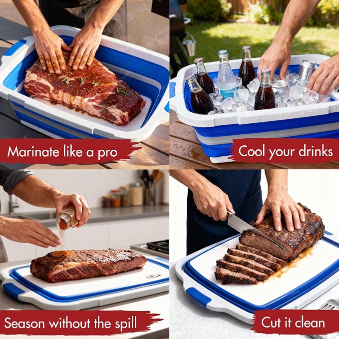 KITCHEN PERFECTION Collapsible XL Smoker & BBQ Prep Tub - Image 5